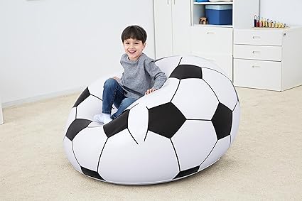 Bestway Up In & Over Beanless Ball Chair 114x112x66 cm, Football Black/White