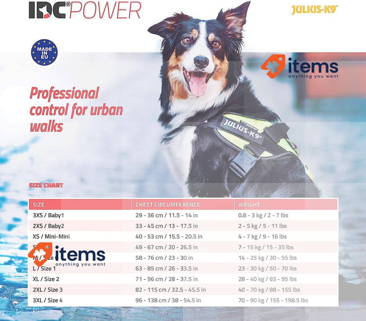 Julius-K9 IDC-Powerharness Pink IDC Powerharness, M Size: M/0