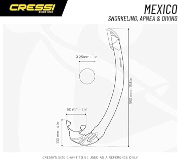 Cressi Mexico Snorkel Tube, Unisex-Adult, Transparent, A Size