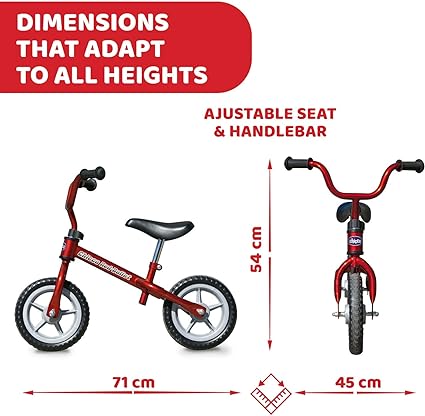 Chicco Red Bullet Balance Training Bike Children from 2 to 5 Years Red