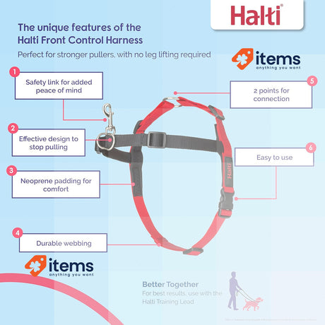 HALTI Front Control Harness, Size Medium, Bestselling Professional Dog Harness