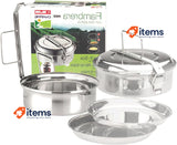 IBILI 720618 Stainless Steel Lunch Box with Plates, 18 cm Fiambrera INOX