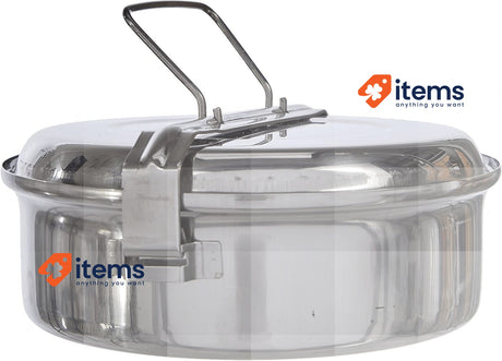 IBILI 720618 Stainless Steel Lunch Box with Plates, 18 cm Fiambrera INOX
