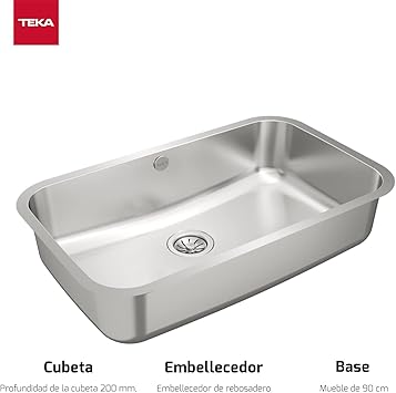 Teka Franke 10125121 BE 740/430 CN Kitchen Sink with a Single Bowl Grey