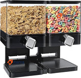 Honey Compact-Dry Food Dispenser-Double Canister, Black/Transparent
