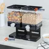 Honey Compact-Dry Food Dispenser-Double Canister, Black/Transparent