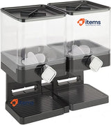 Honey Compact-Dry Food Dispenser-Double Canister, Black/Transparent