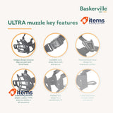 BASKERVILLE ULTRA MUZZLE, Size 4, Patented Humane Design, Breathable Safe Pant