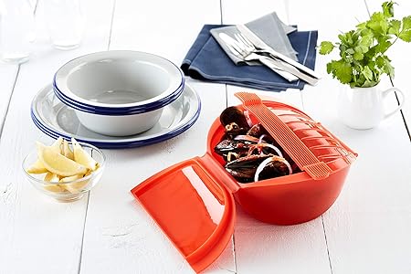 Lékué Ogya Extra Large Microwave Plastic Pot Polished 1 Litre - Red