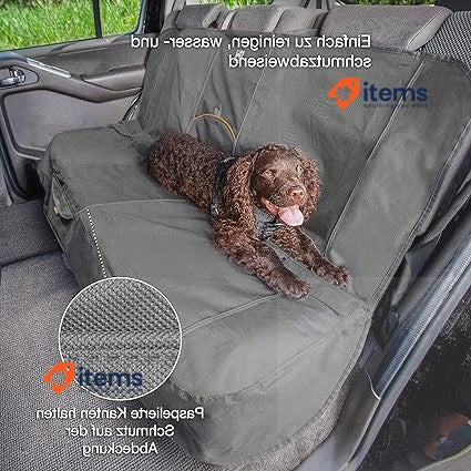 Kurgo Wander Bench Seat Cover Stain-Resistant Black Waterproof Secure