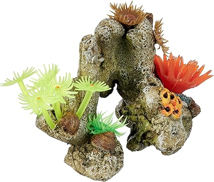 Nobby Coral Stone With Plants Aquarium Ornaments Plastic