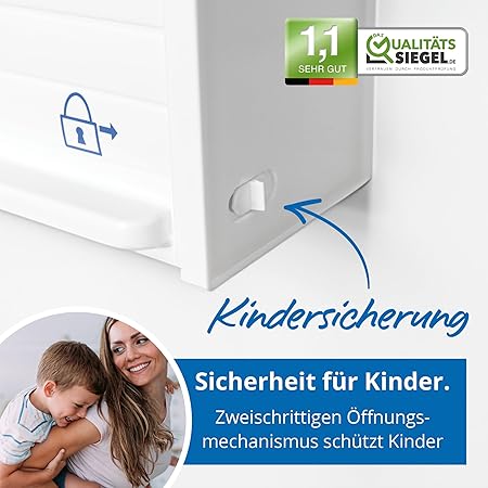 Weinberger Jalousie Child Lock for Home Pharmacy with 14 Drawers, White