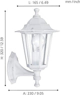 EGLO Laterna 5 Outdoor Lamppost, Pier Mount Exterior Light White