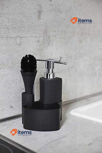 Wenko Festive 3620117100 Washing-Up Liquid Dispenser, Black