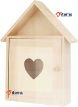 Rayher Wood Key Box with 6 Key Hooks 21x5x26cm, Natural Wood 62405000