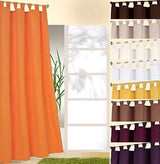 Heimtexland Decorative curtain with loops and ruching tape orange 245 x 140 cm