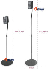 Hama Speaker Stands x2, adjustable height up to 123 cm, black, Surround Sound