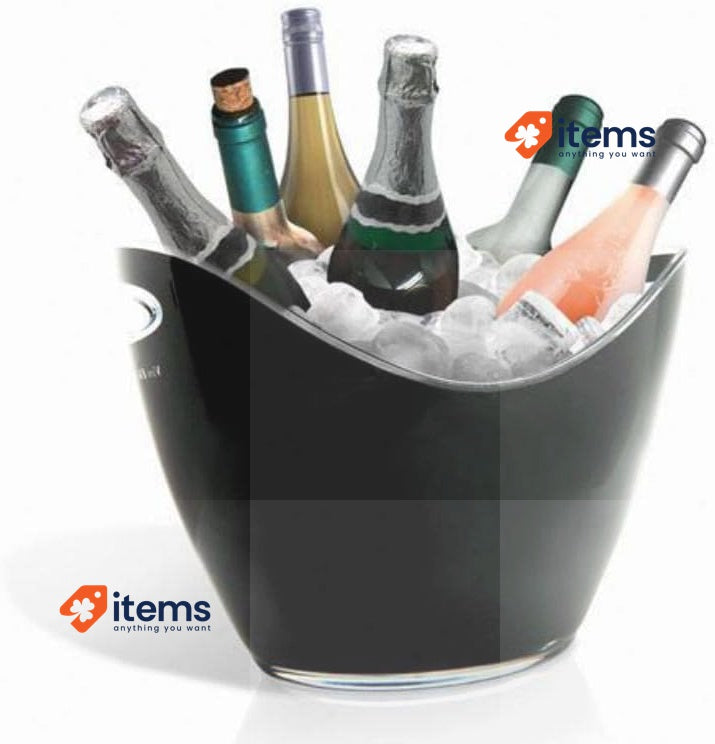 Vin Bouquet FIE 007 Ice Bucket For 6 Bottles Black Made High Quality PS Buckets