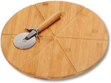 Kesper 58462 Pizza Plate with Pizza Slicer FSC Certified Bamboo Diameter 32 cm