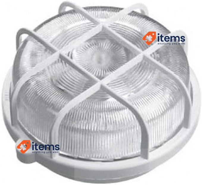 Voltman DIO065042 Ceiling Porthole Light with Plastic Grill E27 100 W White