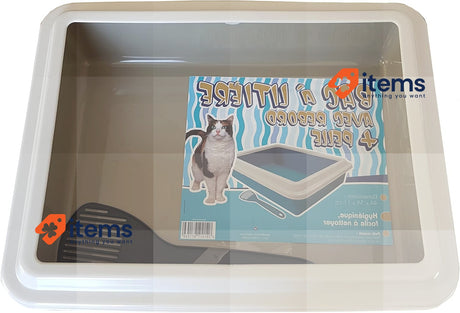 Aimé Agrobiothers Cat Litter Tray with Rim and Scoop 44x34x11 cm