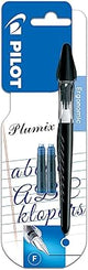 Pilot Plumix Fountain Pen with 2 Cartridges Black Nib Thin Black