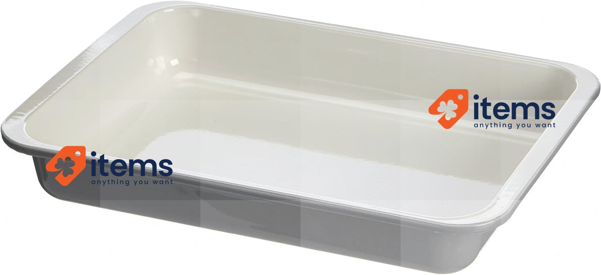 Zenker Casserole Dish Special Cooking in grey-creme, Enamel 40.5 x 29.5 x 6 cm
