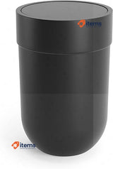 Umbra Touch Waste Can Small 1.6 Gallon Swing Lid Soft Touch, Black Trash Basket