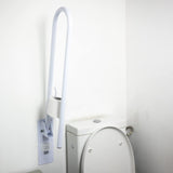 Mobiclinic Foldable Double Bath Safety Grab Bar, With Toilet Paper Holder