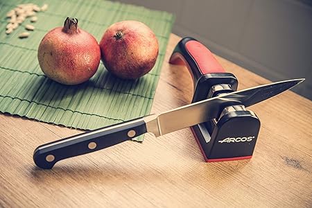 Arcos Sharpeners Manual Knife Sharpener Black and Red Color