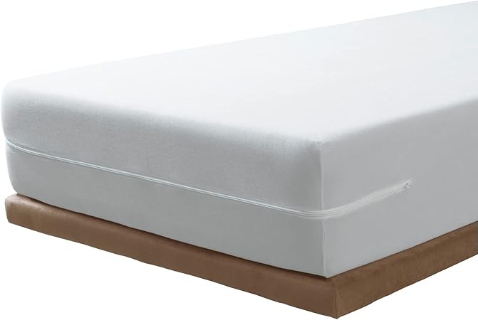 SAVEL - Mattress Encasement (105x190/200 cm) Silk Touch Zipped Mattress White