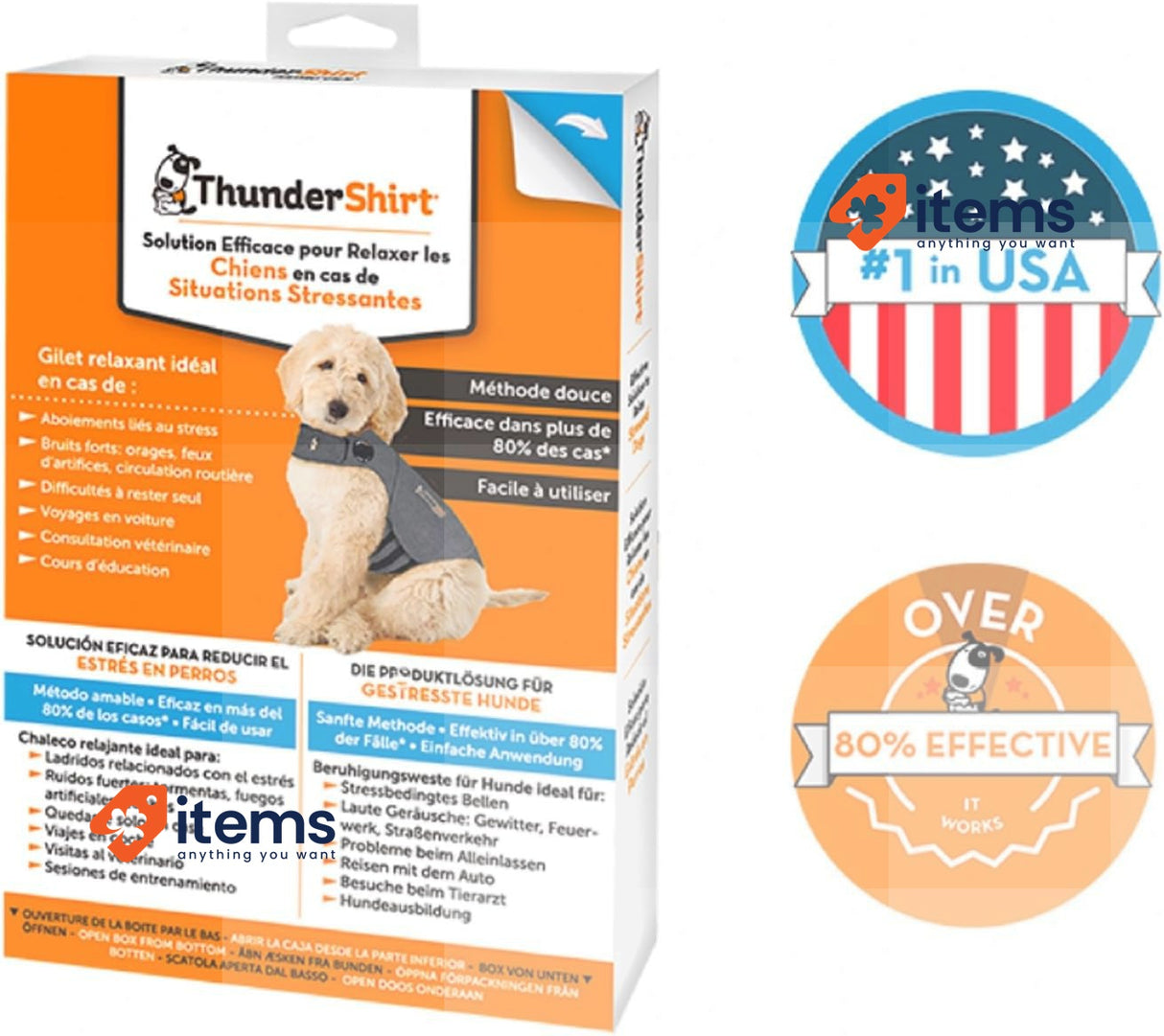ThunderShirt for Dogs Calming Jacket for Dogs Puppy Coats for Small Dogs XS Grey