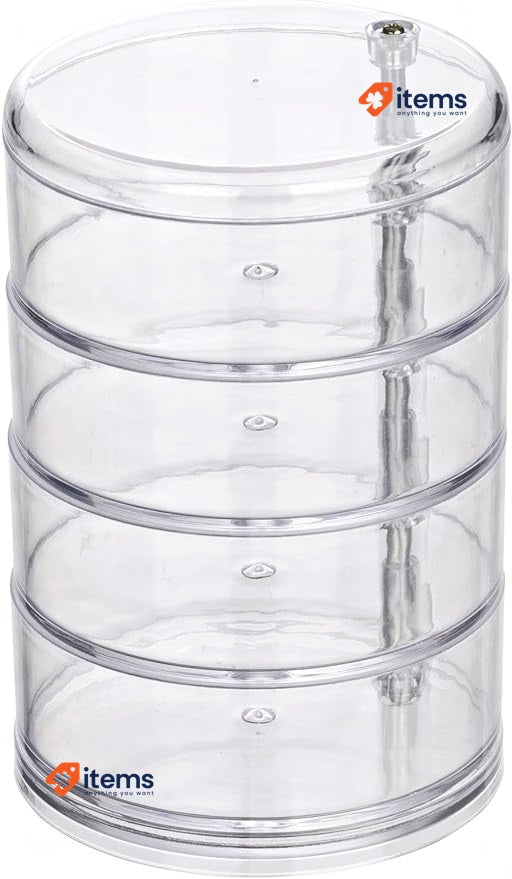 WENKO 20990100 Cosmetic organizer Tower Transparent - 4 compartments, Acrylic