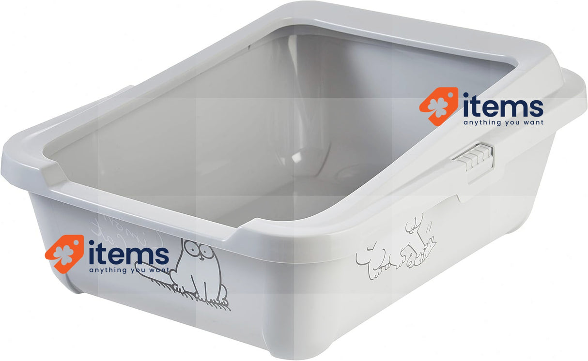 Karlie Simon's Cat 51756 Cat Litter Box 43 cm x 32 cm x 13 cm Grey