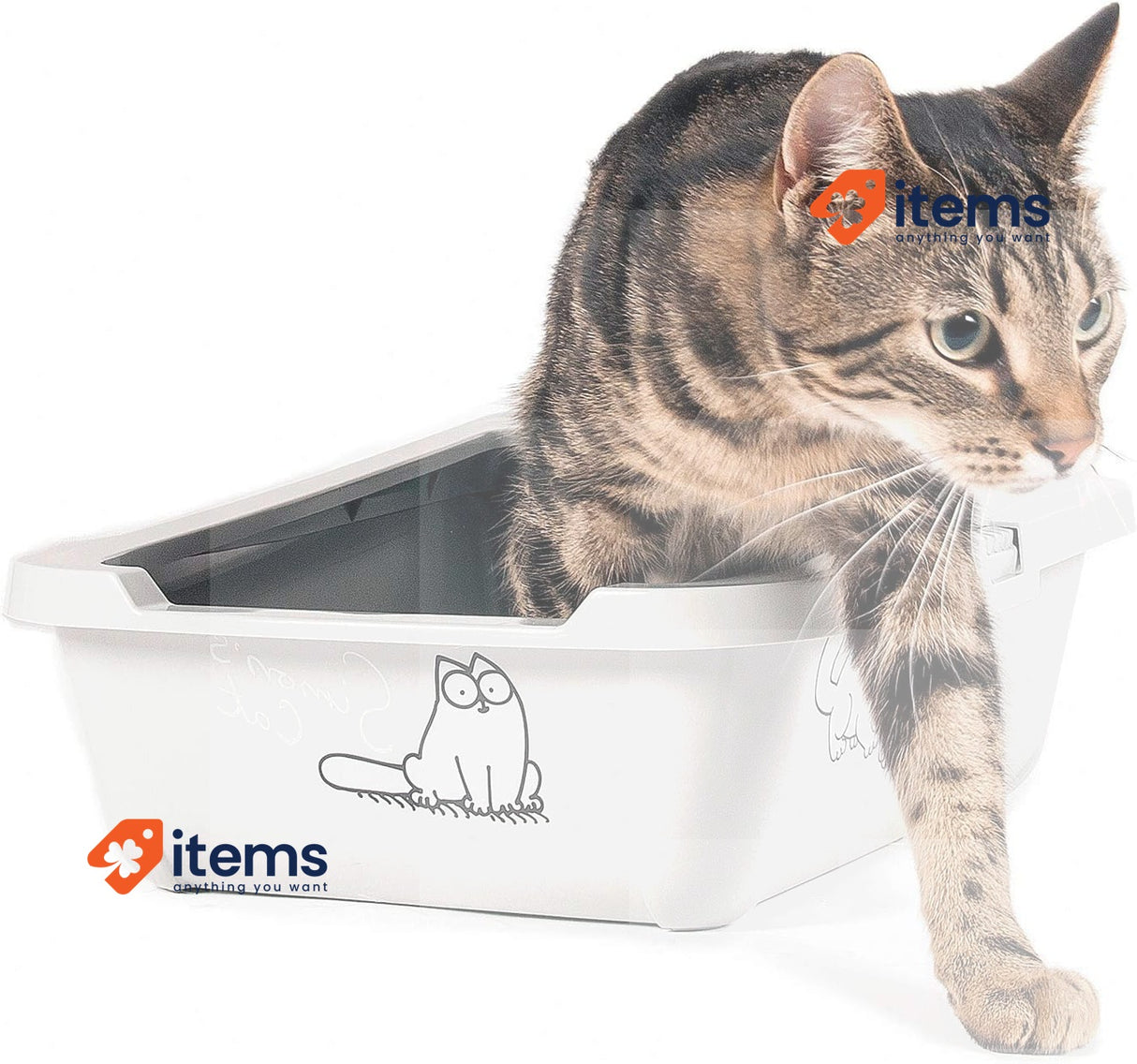 Karlie Simon's Cat 51756 Cat Litter Box 43 cm x 32 cm x 13 cm Grey