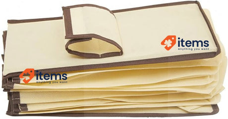 Premier Ten Section Hanging Shoe Organiser 1 Piece, Cream,28 x 15 x 120cm Beige