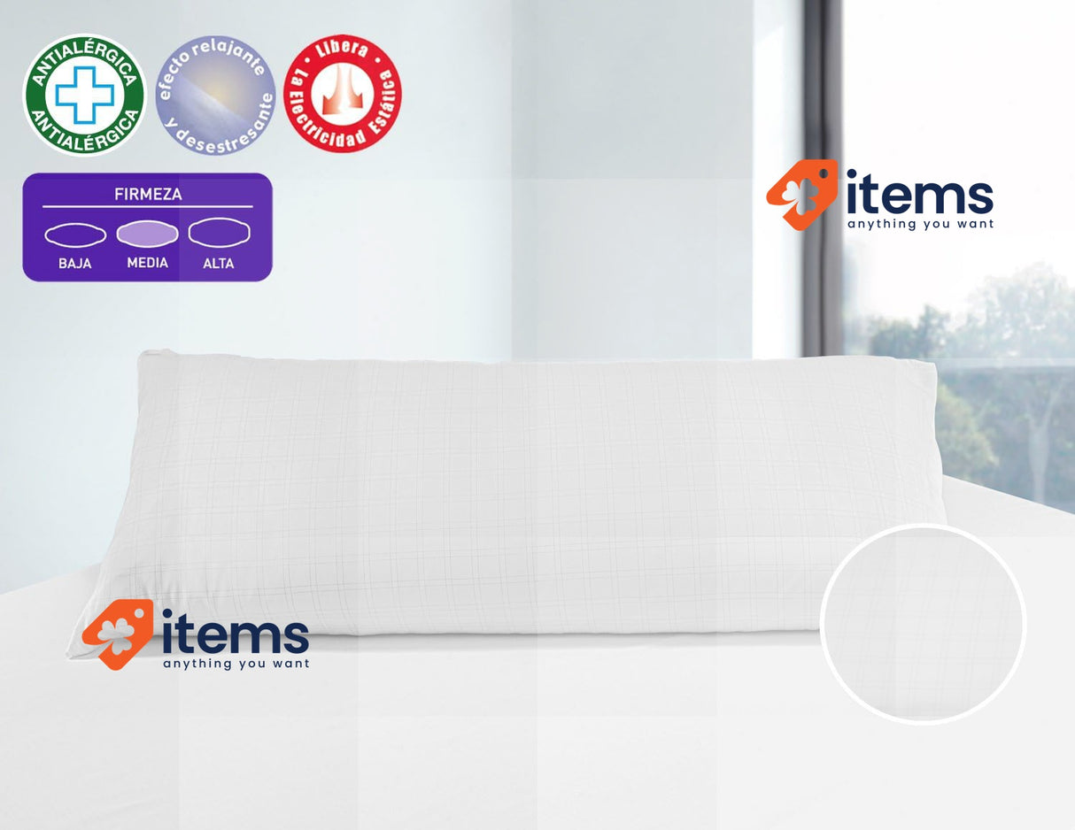 SAVEL, Anti-Stress Pillow with Double Cover, Medium Firm, 105 x 40 cm