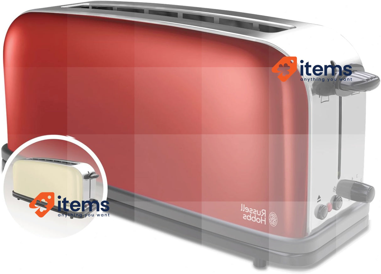 Russell Hobbs Toaster Colorous Plus Flame red long 2 Slot 1000W
