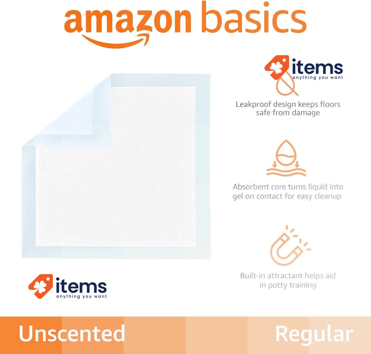 Amazon Basics Dog and Puppy Training Pads, Leakproof 5-Layer Design Pack Of 100