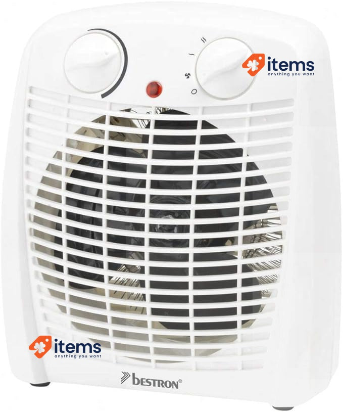 Bestron Bathroom Fan Heater with 2 Power Levels, White