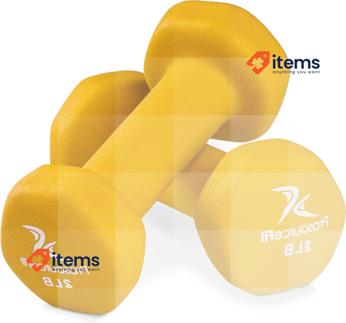 Prosourcefit Unisex's Neoprene Dumbbell Yellow One Size Coated Non - Slip Grip