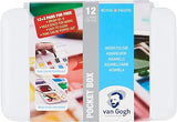 Van Gogh Watercolor Paint Set, Plastic Pocketbox, 12-Half Pan + 3-Half Pan