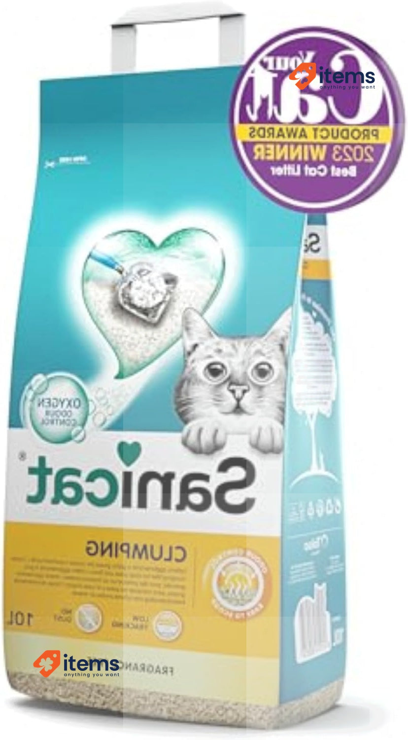 Sanicat - Clumping Unscented Cat Litter 10 L Capacity Absorbs