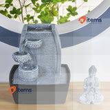 Indoor Fountain Feng Shui Wisdom Grey LED Lighting Cm Outdoor Fountains 24 cm