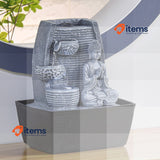 Indoor Fountain Feng Shui Wisdom Grey LED Lighting Cm Outdoor Fountains 24 cm