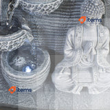 Indoor Fountain Feng Shui Wisdom Grey LED Lighting Cm Outdoor Fountains 24 cm