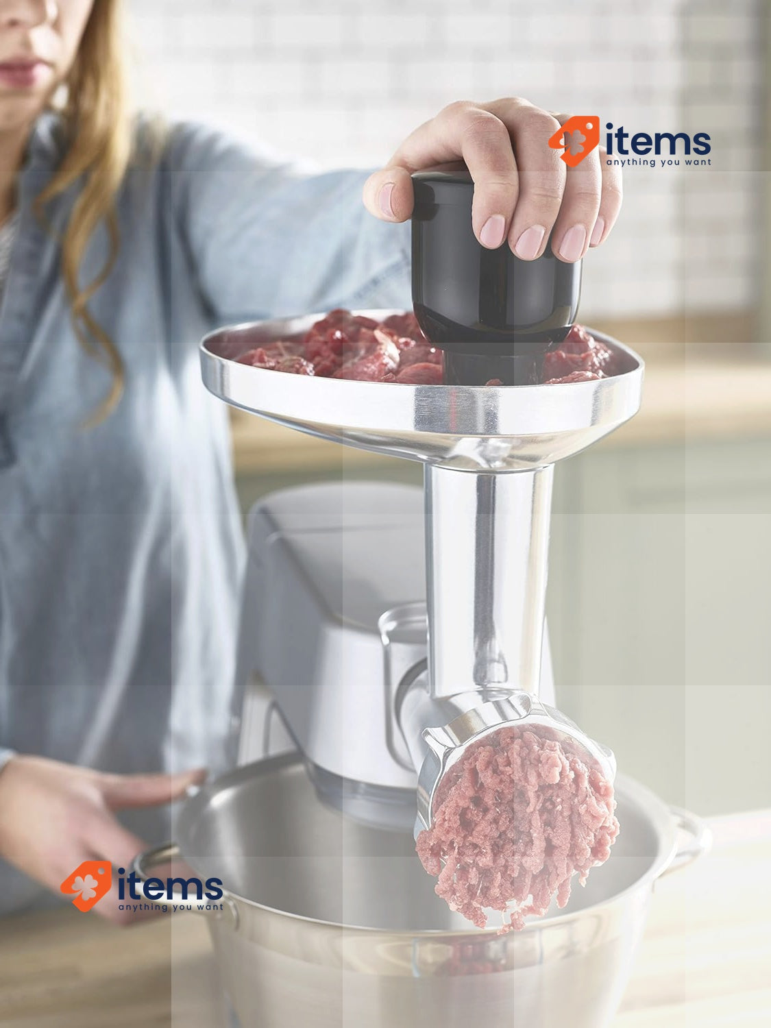 Kenwood KAX950ME Food Mincer Attachment, Silver