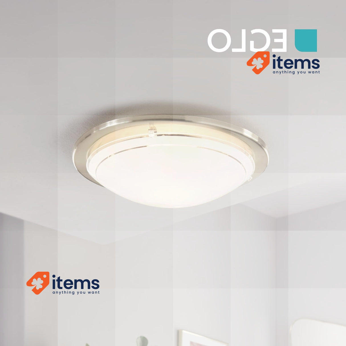 Eglo 83162 E27 25W 220-240 V, Satin Nickel Wall/Ceiling Lamp Planet 1