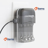 Amazon Basics Battery Charger for NI-MH AA/AAA Batteries and USB Devices Black