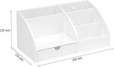 OSCO White High Gloss Desk Organiser | 7 section  Drawer H12 x W25 x D13 cm